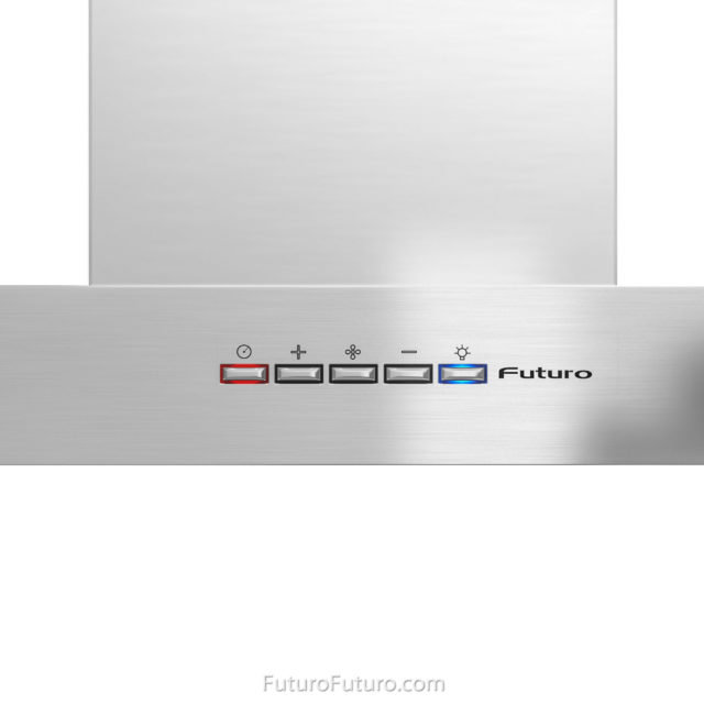 Control panel range hood | Illuminated control panel stainless steel hood