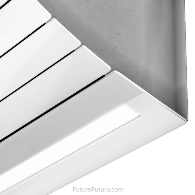 Tempered glass vent hood | Designer white kitchen exhaust hood