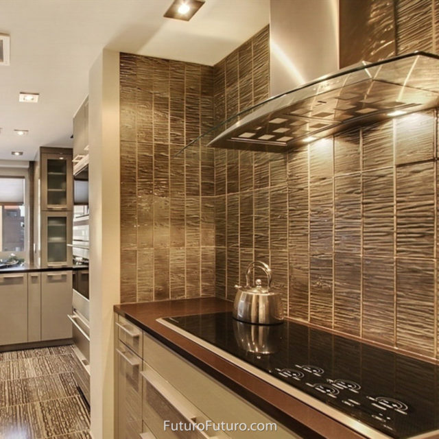 beige kitchen cabinet glass range hood | modern kitchen wall mount range hood