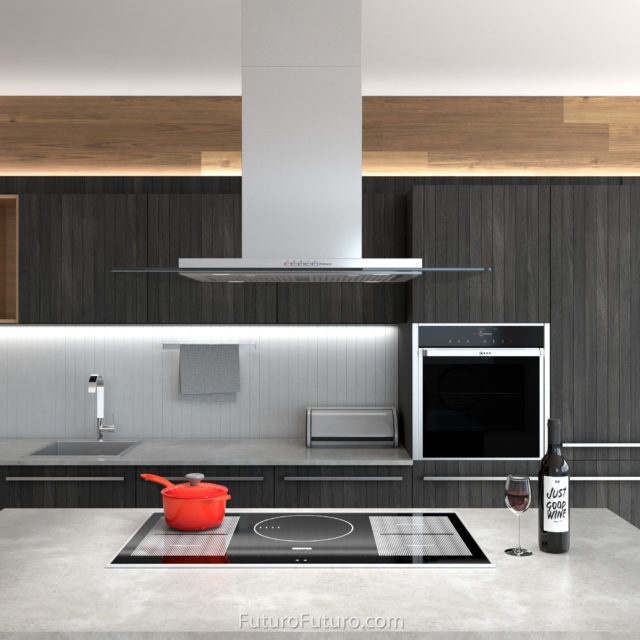 Modern kitchen cabinets island range hood | AISI 304 stainless steel range hood