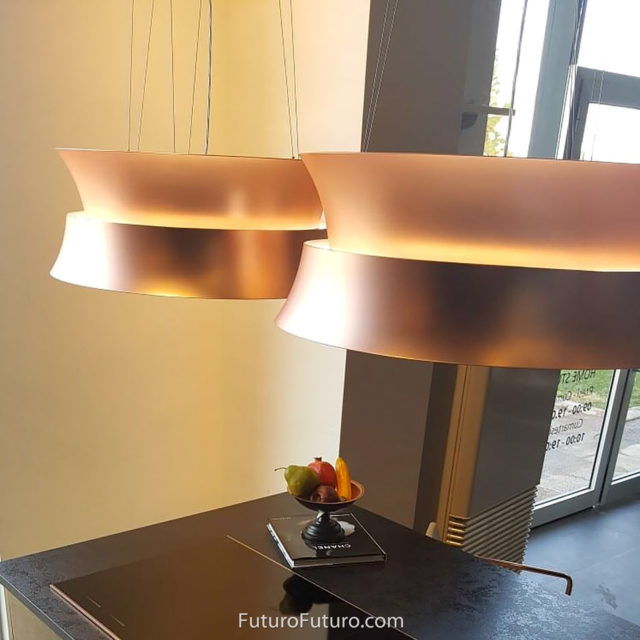 aesthetic design copper range hood | modern kitchen exhaust hood