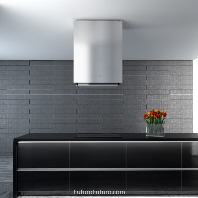 contemporary kitchen hood vent | black and white kitchen ceiling mount range hood