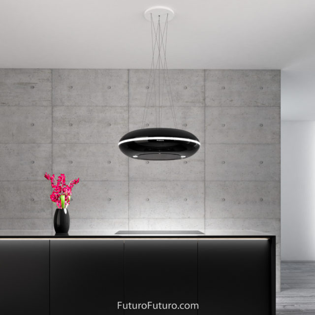 Luxury ceiling mount range hood | Designer kitchen exhaust fan