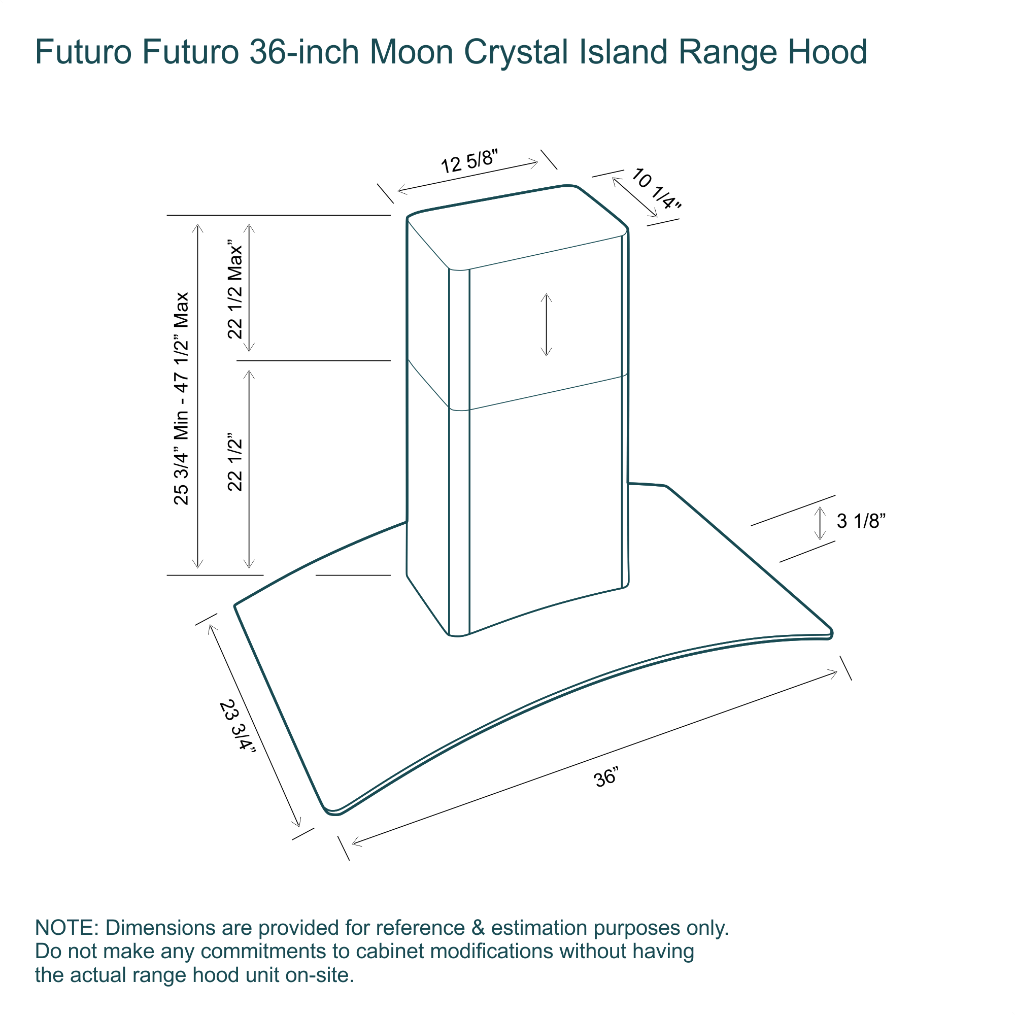 36″ Moon Inox Island Range Hood 16 Stainless steel kitchen hood - 36 inch Moon Inox island range hood - Futuro Futuro range hoods