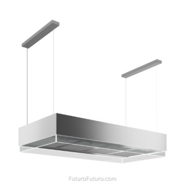 Kitchen lights island range hood | Modern designer ceiling mount range hood