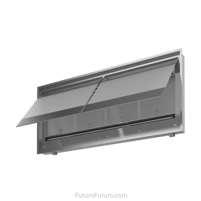 Glass & stainless steel range hood | Modern illuminated vent hood