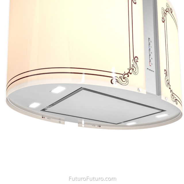 Stainless steel range hood | Illuminated glass kitchen hood