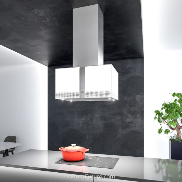 Luxury kitchen ceiling mount range hood | kitchen design oven hood