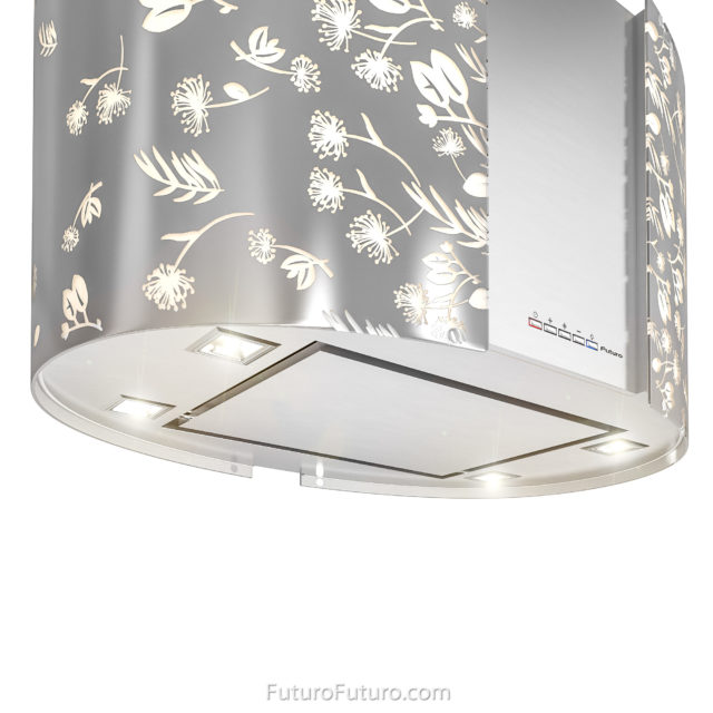 Glass kitchen exhaust fan | AISI 304 stainless steel range hood