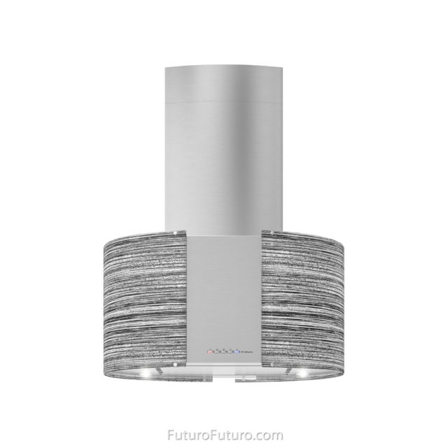 Glossy illuminated range hood | Stylish kitchen exhaust fan