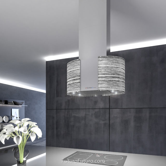 LED illuminated stove hood | Modern kitchen range hood
