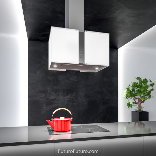Luxury kitchen ceiling mount range hood | kitchen design oven hood