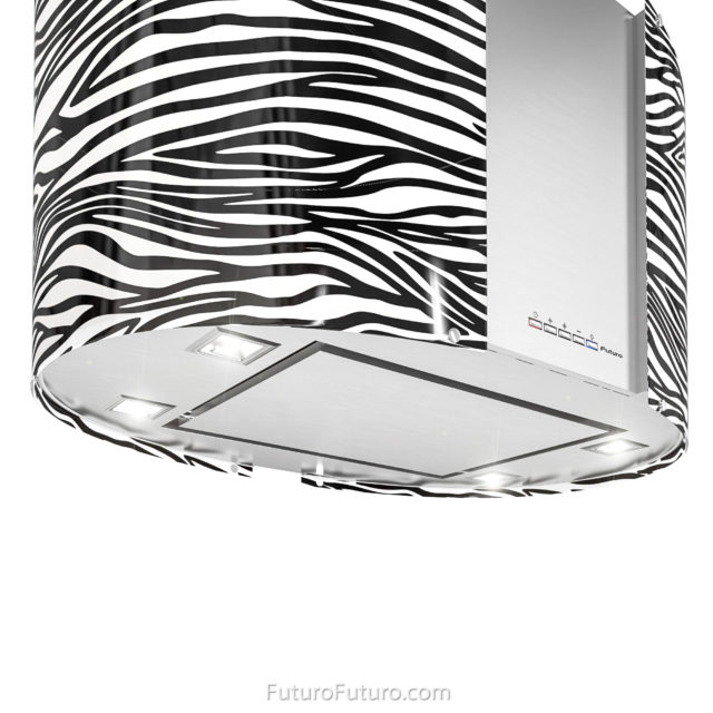 Black-white glass kitchen exhaust fan | Italian best range hoods