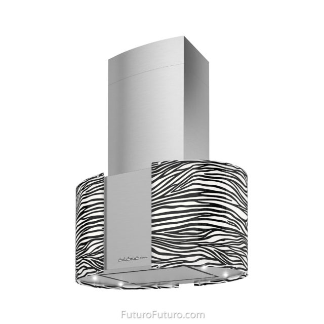 Black and white contemporary range hood | Designer LED vent hood