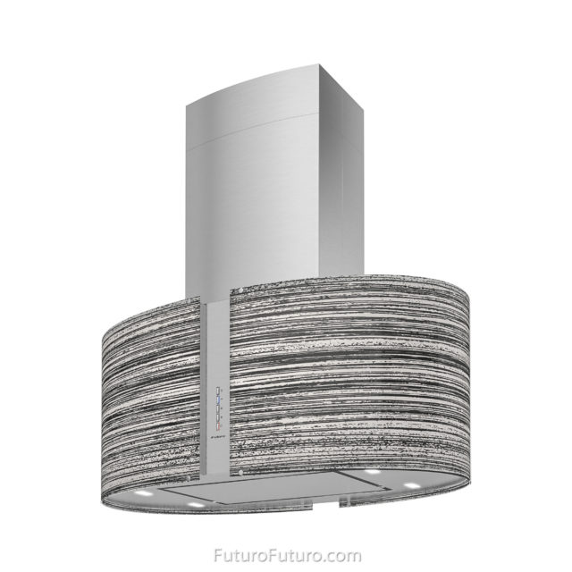 LED glass kitchen vent hood | Contemporary range hood