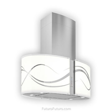 Futuristic design oven hood | Contemporary island vent hood