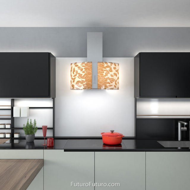Contemporary kitchen stove hood | Black and white kitchen exhaust fan
