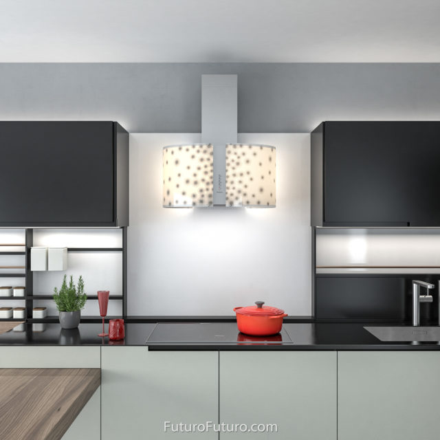 Tempered glass stove hood | Rounded glass body kitchen oven hood