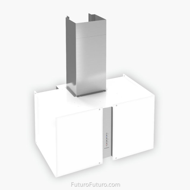 Powerful ducted range hood | White glass vent hood