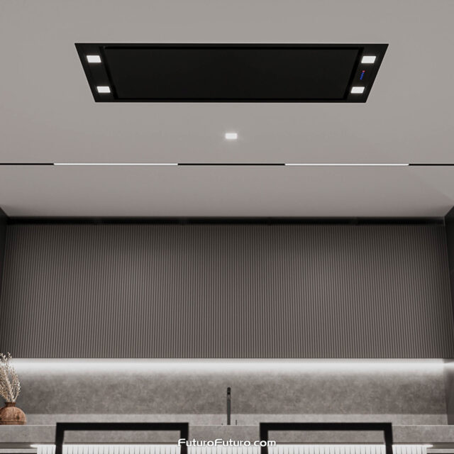 Contemporary kitchen featuring the 48-inch Stealth Black Range Hood