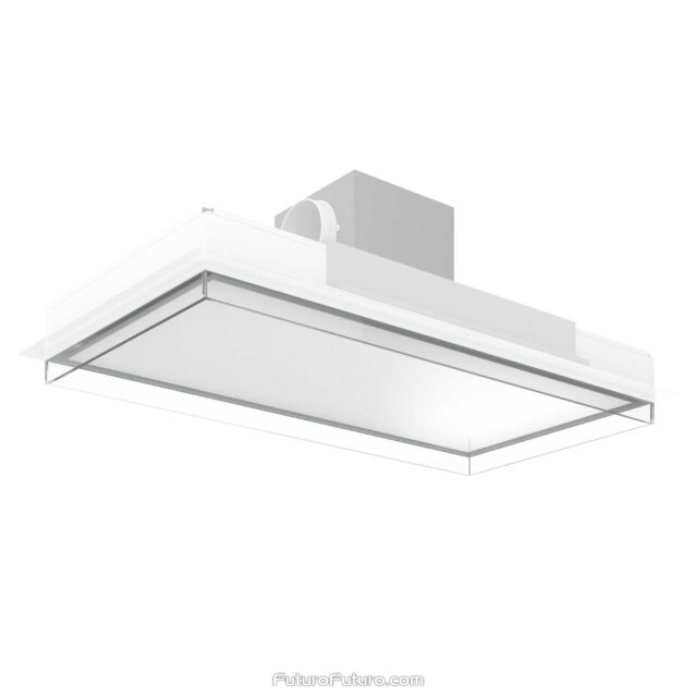 Futuro Futuro 48-inch Alina White Ceiling/Soffit Range Hood in modern kitchen