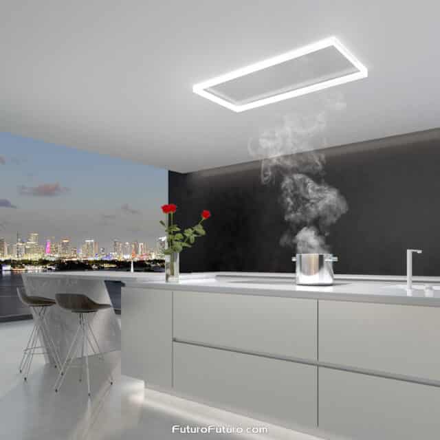 48-inch Alina White Wall Range Hood with electronic control