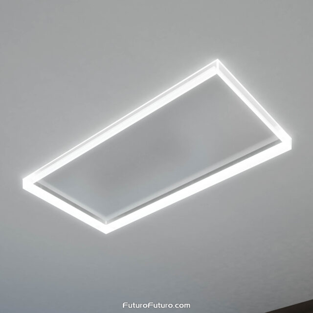Eco-friendly LED lights on 48-inch Alina White Ceiling/Soffit Range Hood