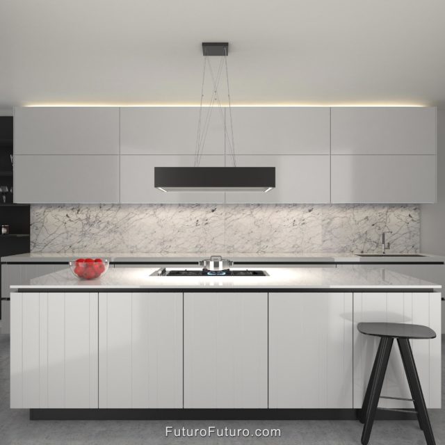 Black designer exhaust vent | LED strip light for kitchen cabinets