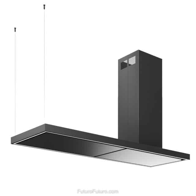 Experience unparalleled kitchen ventilation with the Turo Black Island Range Hood.