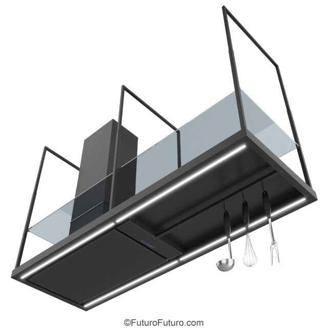 Italian-made 69-inch matte black island vent hood