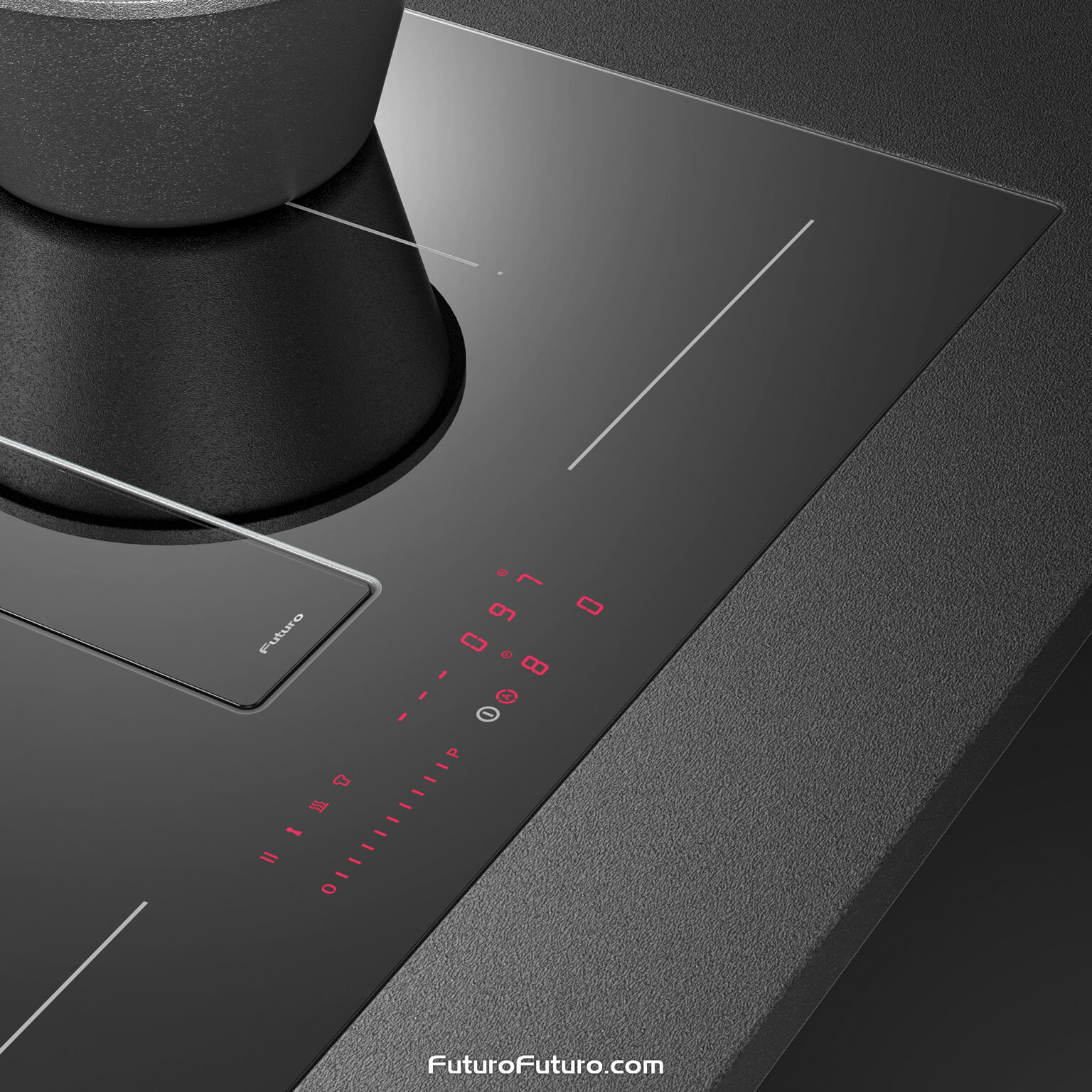 Futuro Futuro 32″ Portofino Black Downdraft Induction Cooktop