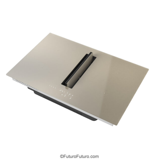 32-inch Portofino Champagne induction cooktop with integrated ventilation system