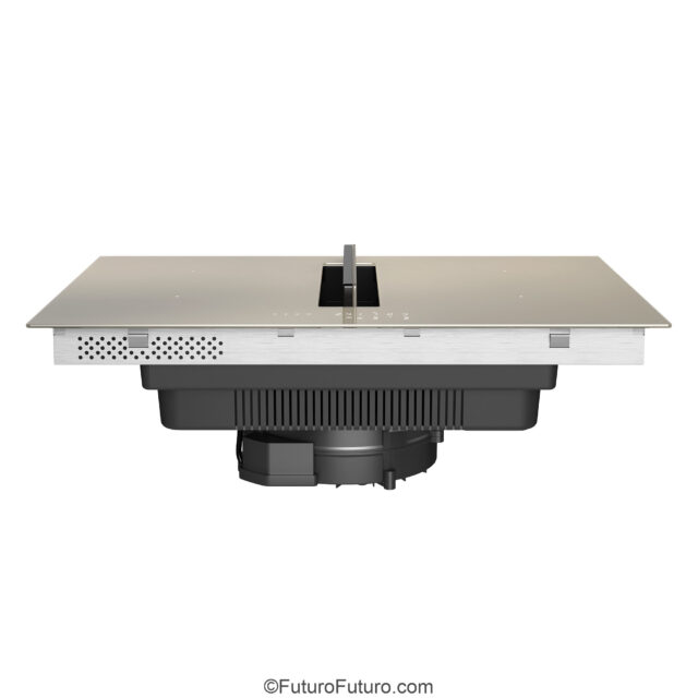 Elegant champagne glass surface on Portofino downdraft induction cooktop