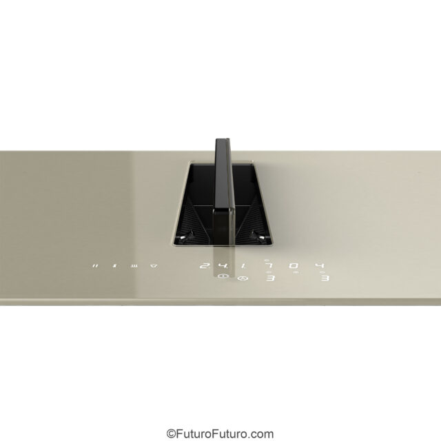Portofino Champagne downdraft cooktop with automatic ventilation function