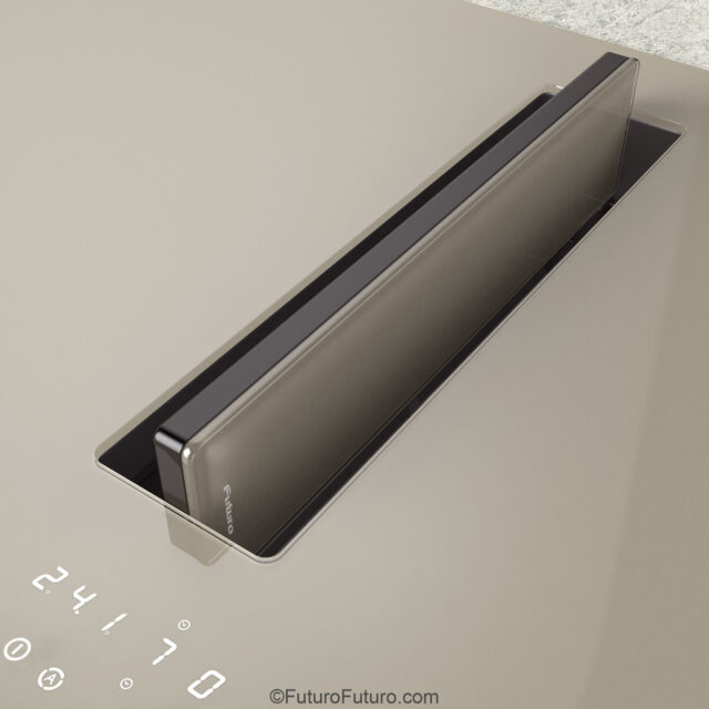 Modern kitchen with Futuro Futuro 32-inch Portofino Champagne cooktop