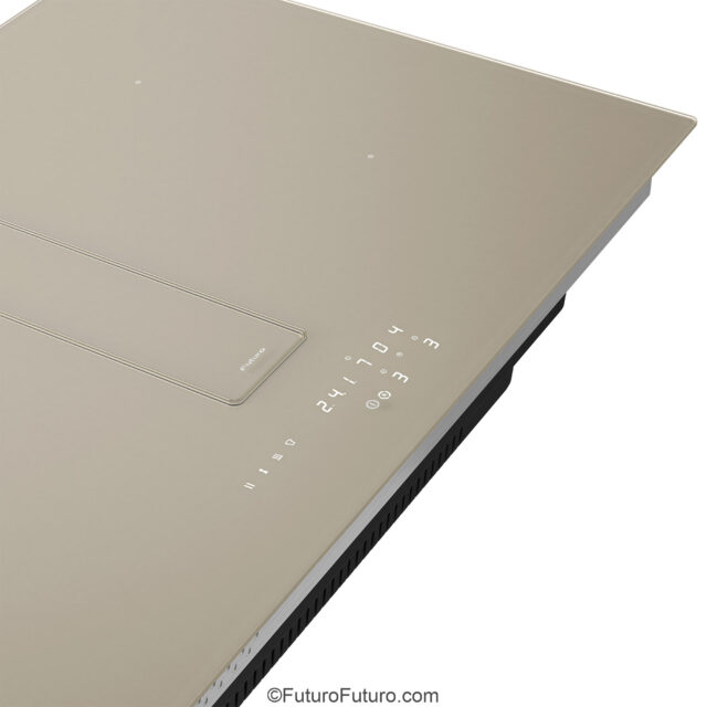 Touch control panel of 32-inch Portofino Champagne induction cooktop