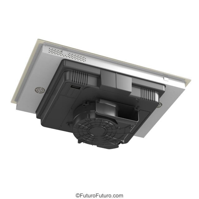Close-up of induction cooking zones on 32-inch Portofino cooktop