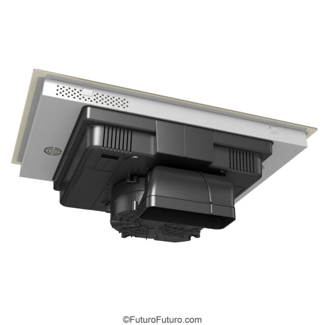 Built-in downdraft cooktop with adjustable self-switching off feature