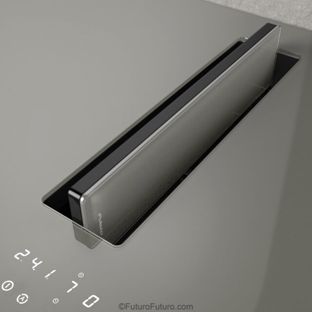 Cooktop flap closed on Futuro Futuro Portofino Charcoal model
