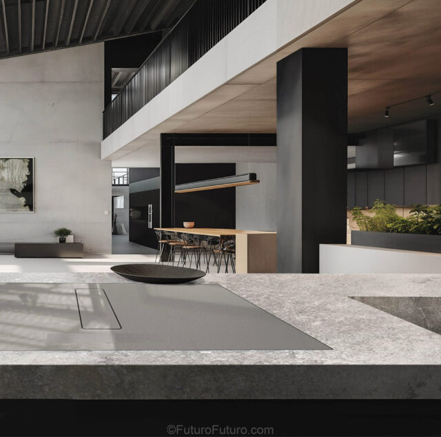 Portofino Charcoal cooktop with grease filter maintenance alert