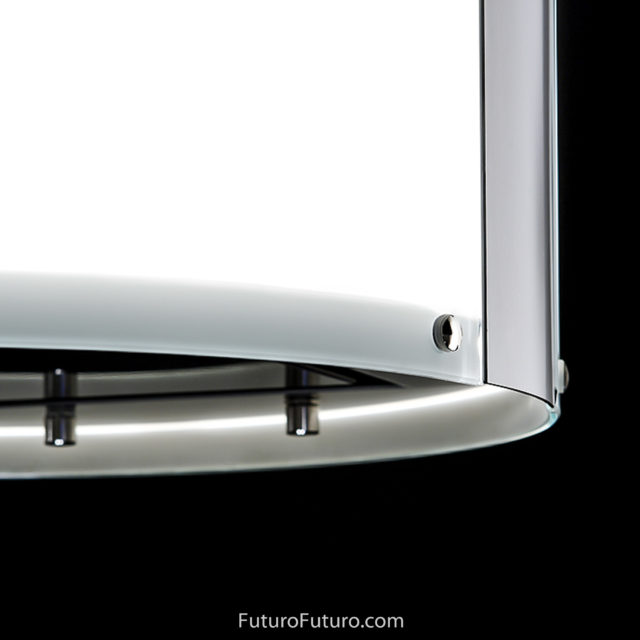 White illuminated glass kitchen exhaust hood | Italian best range hoods