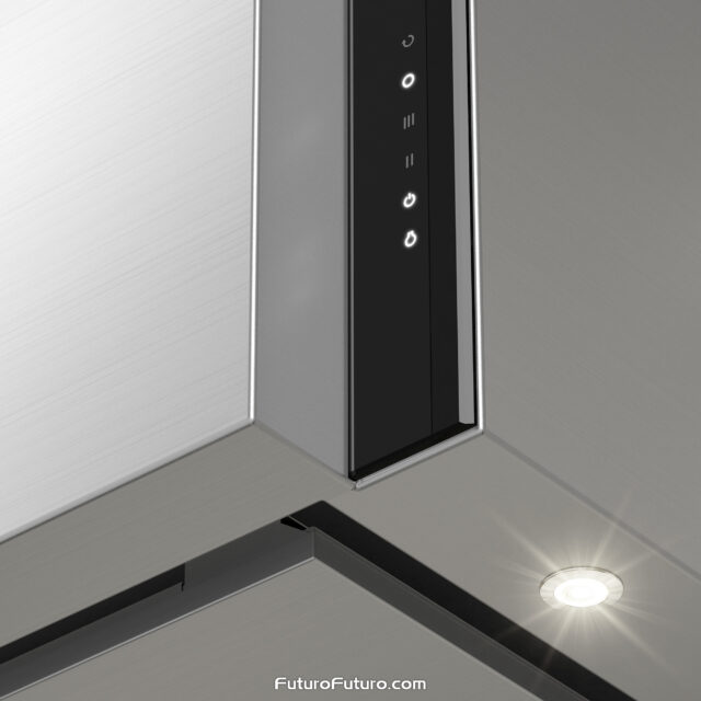 High-performance ductless kitchen range hood in black.