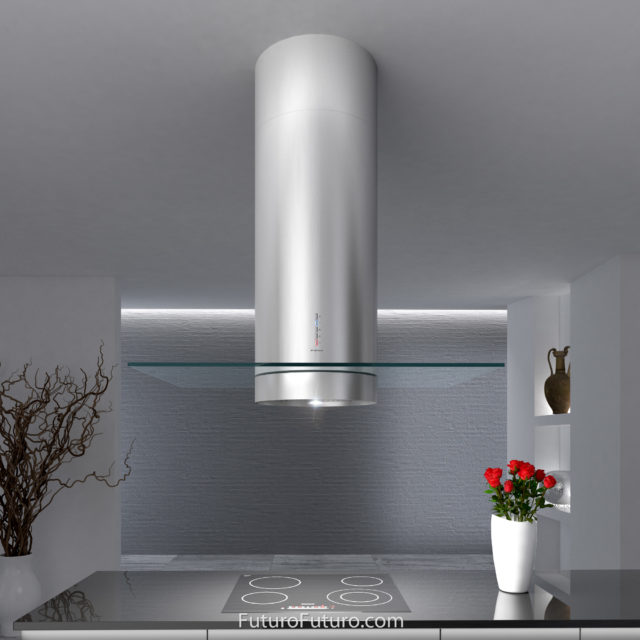 Kitchen ceiling mount range hood | Island glass range hood