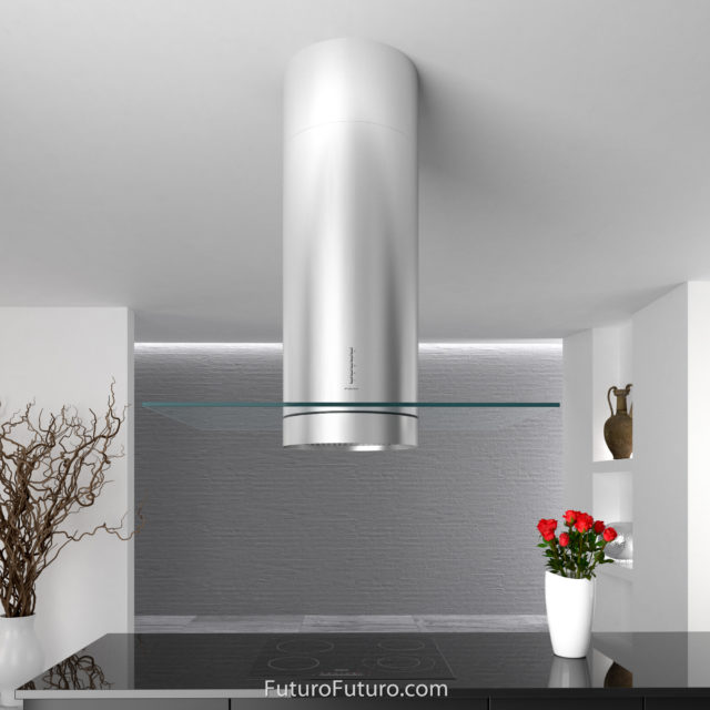 Contemporary ceiling mount range hood | modern kitchen range hood