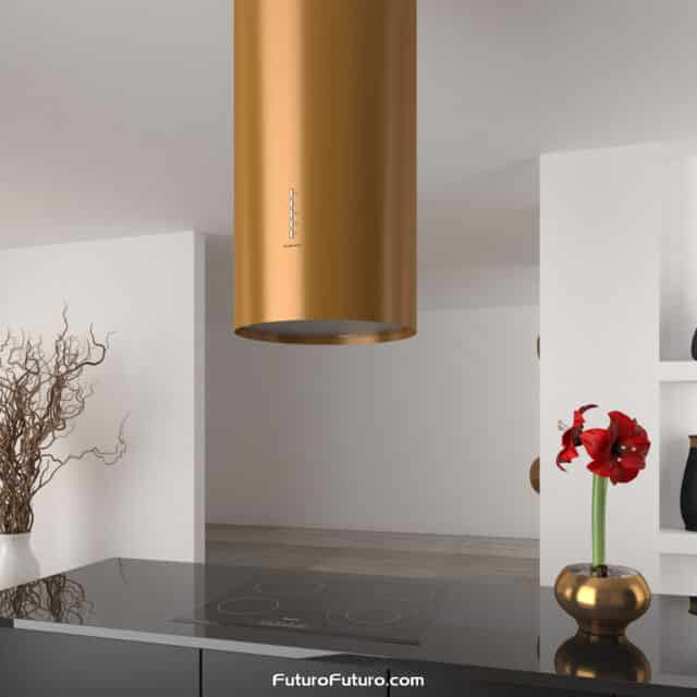 Transform your kitchen decor with the high-end 14-inch Jupiter Cooper Island Range Hood by Futuro Futuro.