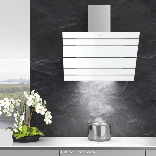 Eco-friendly range hood with energy-saving LED lights.