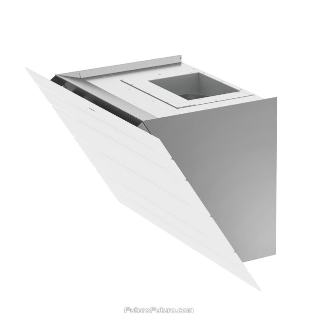 Quiet kitchen range hood with sound-dampening technology.