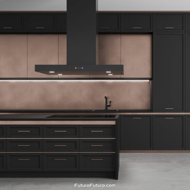 Italian black range hood | Black ducted range hood