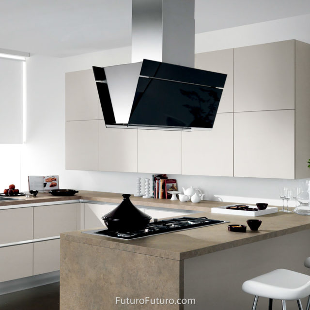 Modern kitchen ceiling mount range hood | Ducted range hood