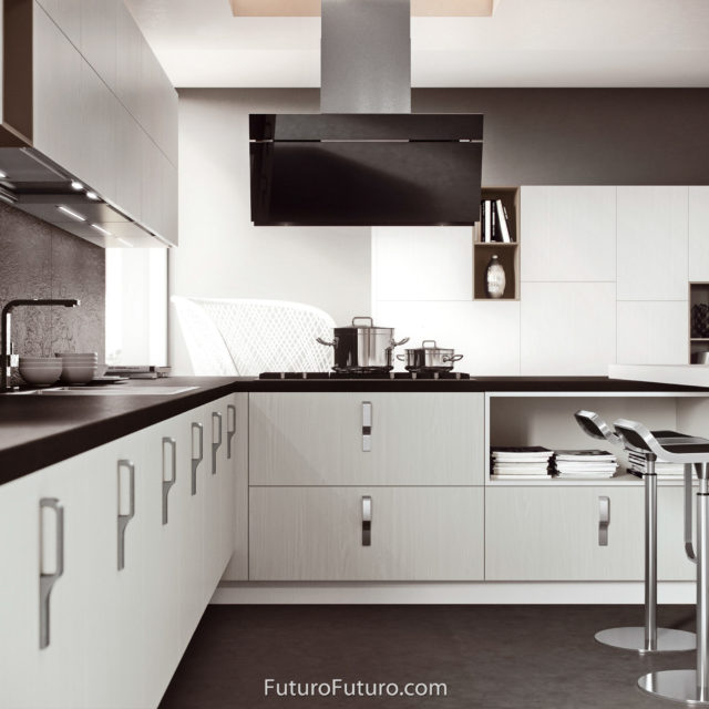 White kitchen cabinets island range hood | Contemporary island hood